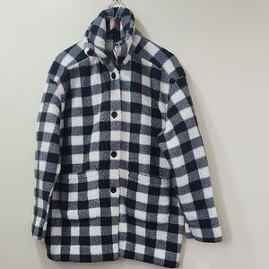 Lee Cozy Charcoal and Ivory Checkered Jacket